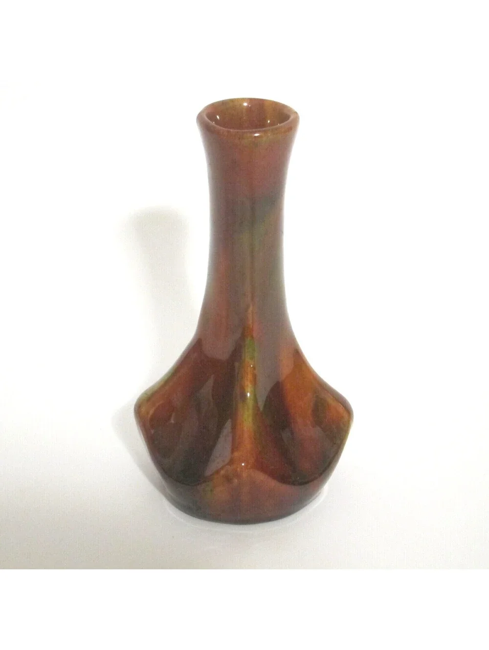 Antique Rockingham Glaze Art Pottery Bud Vase 5.5